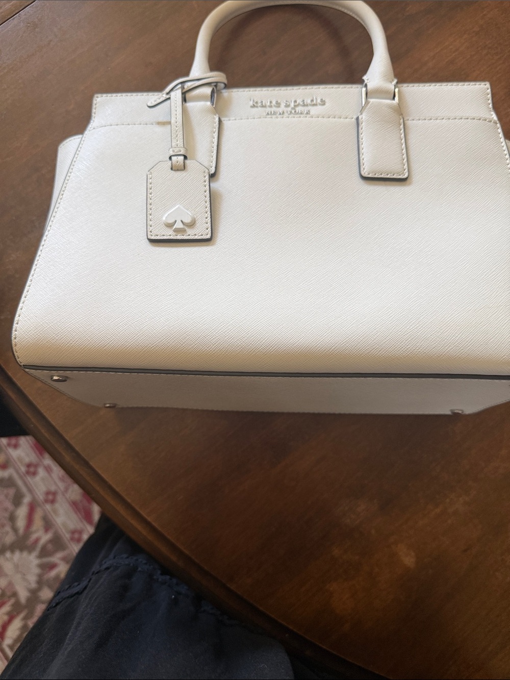 kate spade Cream Saffiano Satchel with Top Handles